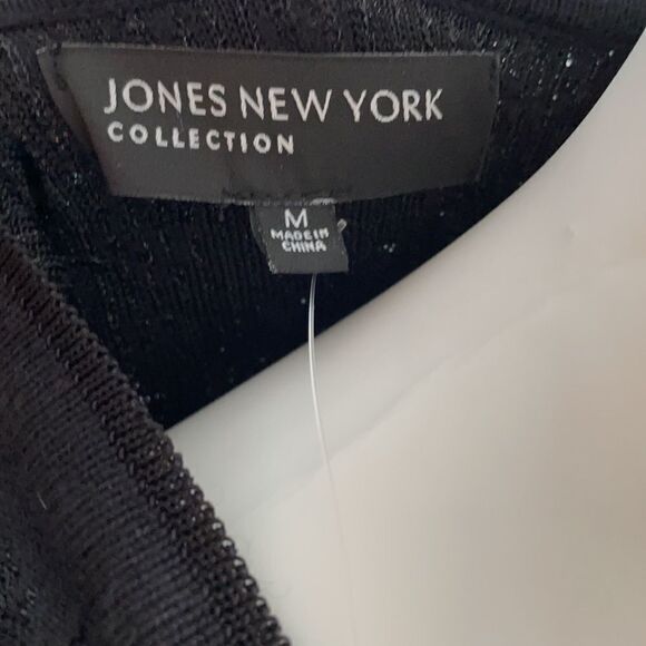 Jones New York Black Lurex Med Sleeveless Dress - Picture 7 of 9